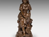 Eugène antoine aizelin (1821-1902), 'mignon', patinated bronze 76 x 28.5 cm. (29.92 x 11.22 in.)