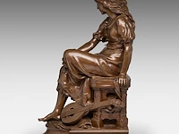 Eugène antoine aizelin (1821-1902), 'mignon', patinated bronze 76 x 28.5 cm. (29.92 x 11.22 in.) - afbeelding 4 van  10