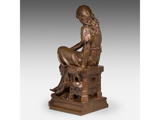 Eugène antoine aizelin (1821-1902), 'mignon', patinated bronze 76 x 28.5 cm. (29.92 x 11.22 in.) - afbeelding 5 van  10