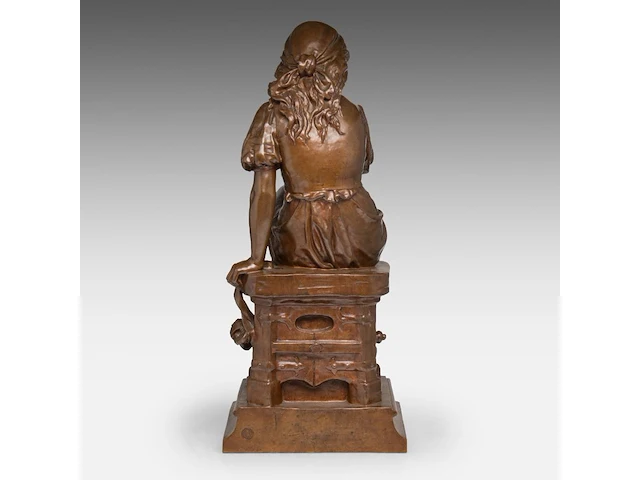 Eugène antoine aizelin (1821-1902), 'mignon', patinated bronze 76 x 28.5 cm. (29.92 x 11.22 in.) - afbeelding 6 van  10