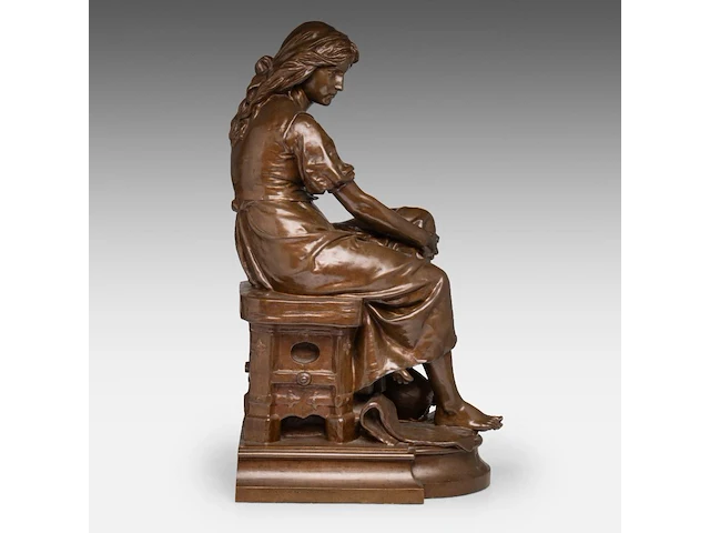 Eugène antoine aizelin (1821-1902), 'mignon', patinated bronze 76 x 28.5 cm. (29.92 x 11.22 in.) - afbeelding 7 van  10