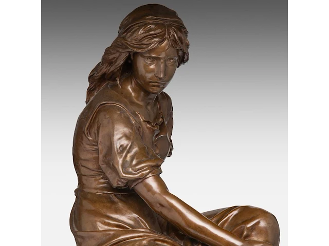 Eugène antoine aizelin (1821-1902), 'mignon', patinated bronze 76 x 28.5 cm. (29.92 x 11.22 in.) - afbeelding 9 van  10