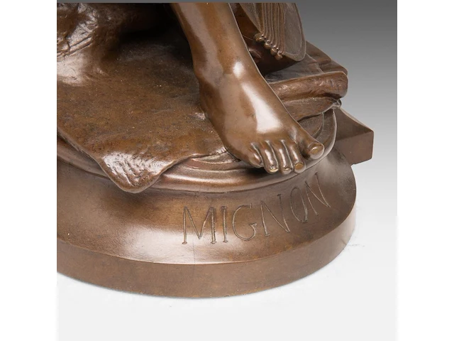 Eugène antoine aizelin (1821-1902), 'mignon', patinated bronze 76 x 28.5 cm. (29.92 x 11.22 in.) - afbeelding 10 van  10