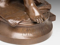 Eugène antoine aizelin (1821-1902), 'mignon', patinated bronze 76 x 28.5 cm. (29.92 x 11.22 in.) - afbeelding 10 van  10