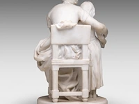 Eugène delaplanche (1836-1891), 'l'éducation maternelle', carrara marble group 53 cm. (20.87 in.) - afbeelding 4 van  8