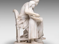 Eugène delaplanche (1836-1891), 'l'éducation maternelle', carrara marble group 53 cm. (20.87 in.) - afbeelding 5 van  8