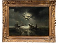 Eugène isabey (1803-1886), ships in a storm by night, 184?, oil on canvas 58 x 77 cm. (22.82 x 30.30 in.), frame: 78 x 97 cm. (30.71 x 38.18 in.) - afbeelding 2 van  7