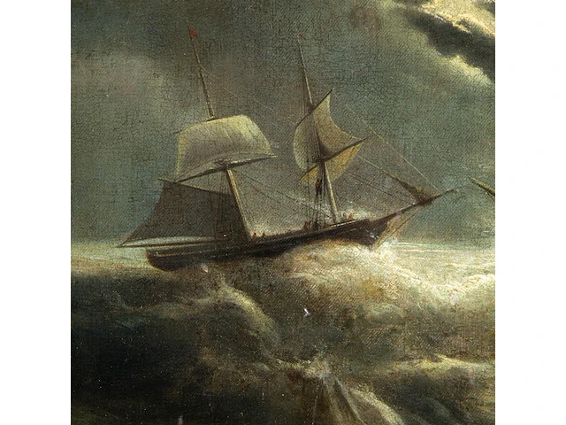 Eugène isabey (1803-1886), ships in a storm by night, 184?, oil on canvas 58 x 77 cm. (22.82 x 30.30 in.), frame: 78 x 97 cm. (30.71 x 38.18 in.) - afbeelding 5 van  7