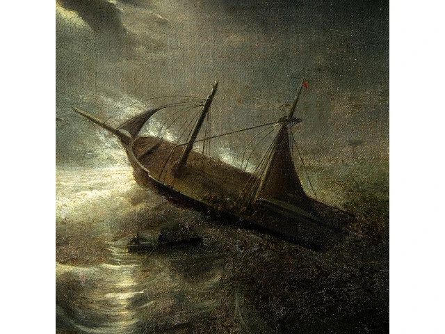 Eugène isabey (1803-1886), ships in a storm by night, 184?, oil on canvas 58 x 77 cm. (22.82 x 30.30 in.), frame: 78 x 97 cm. (30.71 x 38.18 in.) - afbeelding 6 van  7