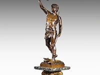 Eugène marioton (1854-1933), 'vainqueur' (1895), patinated bronze on a marble column the bronze: 74 cm. (29.12 in.), with marble column: 199 cm. (78.34 in.) - afbeelding 5 van  12