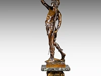 Eugène marioton (1854-1933), 'vainqueur' (1895), patinated bronze on a marble column the bronze: 74 cm. (29.12 in.), with marble column: 199 cm. (78.34 in.) - afbeelding 6 van  12