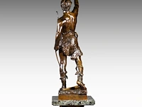 Eugène marioton (1854-1933), 'vainqueur' (1895), patinated bronze on a marble column the bronze: 74 cm. (29.12 in.), with marble column: 199 cm. (78.34 in.) - afbeelding 7 van  12