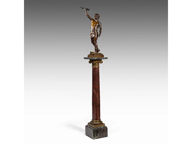 Eugène marioton (1854-1933), 'vainqueur' (1895), patinated bronze on a marble column the bronze: 74 cm. (29.12 in.), with marble column: 199 cm. (78.34 in.) - afbeelding 11 van  12