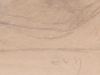 Eugene van mieghem (1875-1930), reclining nude, charcoal drawing, 26 x 41 cm. (10.24 x 16.14 in.), frame: 34 x 49 cm. (13.39 x 19.28 in.) - afbeelding 4 van  6