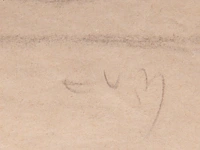Eugene van mieghem (1875-1930), reclining nude, charcoal drawing, 26 x 41 cm. (10.24 x 16.14 in.), frame: 34 x 49 cm. (13.39 x 19.28 in.) - afbeelding 5 van  6