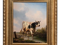 Eugène verboeckhoven (1798-1881), landscape with cow, 1852, oil on mahogany 67 x 55 cm. (26.37 x 21.64 in.), frame: 96 x 84 cm. (37.79 x 33.07 in.) - afbeelding 2 van  6