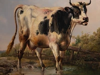 Eugène verboeckhoven (1798-1881), landscape with cow, 1852, oil on mahogany 67 x 55 cm. (26.37 x 21.64 in.), frame: 96 x 84 cm. (37.79 x 33.07 in.) - afbeelding 4 van  6