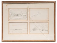 Eugène verboeckhoven (1798/99-1881), a collection of 11 framed pencil landscape sketches - afbeelding 2 van  9