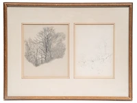 Eugène verboeckhoven (1798/99-1881), a collection of 11 framed pencil landscape sketches - afbeelding 4 van  9
