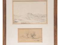 Eugène verboeckhoven (1798/99-1881), a collection of 11 framed pencil landscape sketches - afbeelding 6 van  9