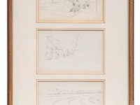 Eugène verboeckhoven (1798/99-1881), a collection of 11 framed pencil landscape sketches - afbeelding 8 van  9