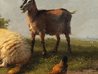 Eugène verboeckhoven (1798/99-1881), resting sheep, goat and chicken in a landscape, 1878, oil on mahogany 14 x 20.5 cm. (5.50 x 8.07 in.), frame: 30 x 37 cm. (11.81 x 14.57 in.) - afbeelding 5 van  6