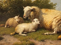 Eugène verboeckhoven (1798/99-1881), resting sheep, goat and chicken in a landscape, 1878, oil on mahogany 14 x 20.5 cm. (5.50 x 8.07 in.), frame: 30 x 37 cm. (11.81 x 14.57 in.) - afbeelding 6 van  6
