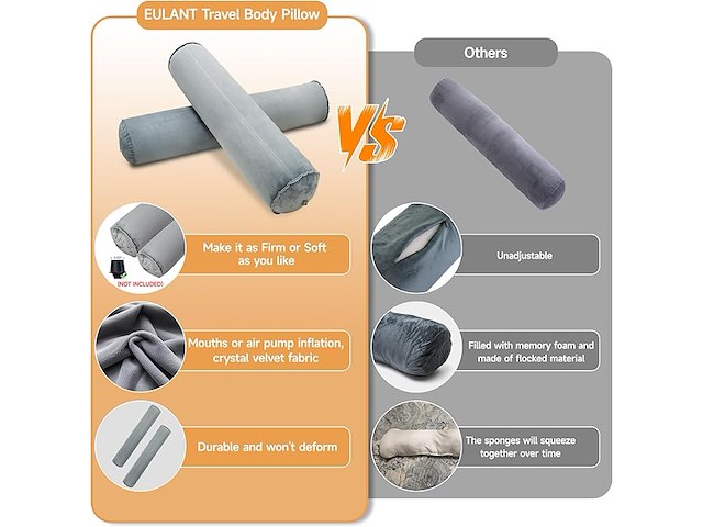 Eulant opblaasbaar zijslaapkussen (2 stuks) - afbeelding 2 van  4