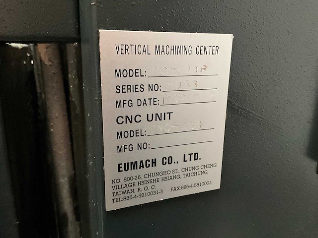 Eumach - mc800p - verticale machinecentra - afbeelding 6 van  7