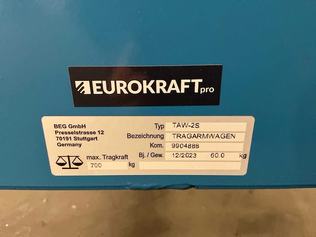 Eurokraft taw-2s transportkar - afbeelding 5 van  5