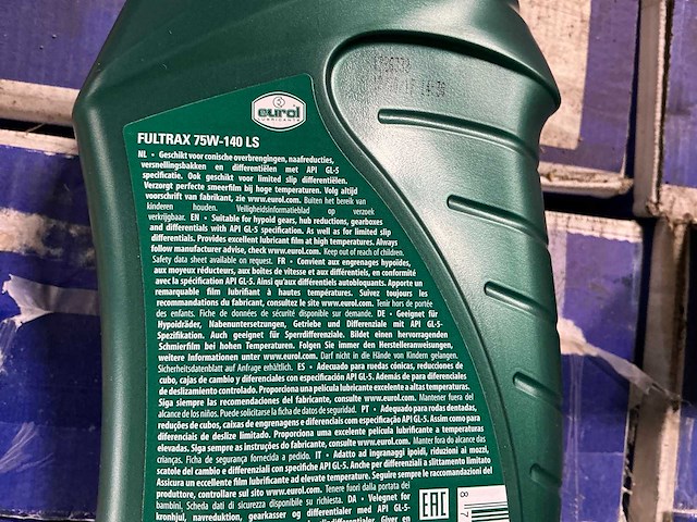 Eurol fultrax 75w-140 transmissieolie (36x) - afbeelding 4 van  5