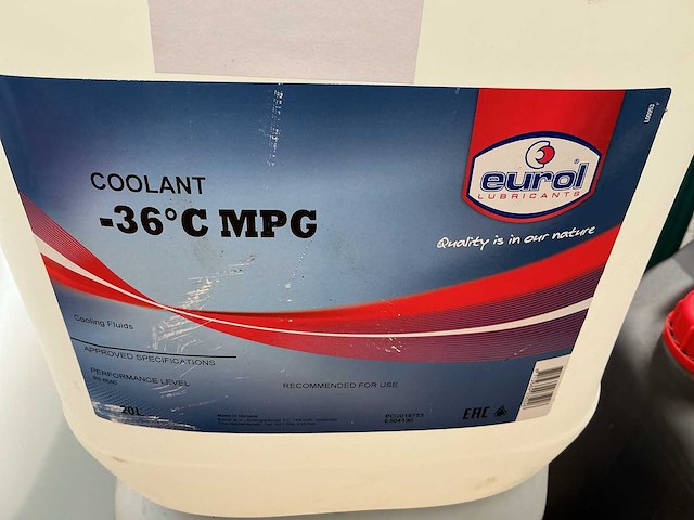 Eurol koelvloeistof,inhoud 20 liter (2x) - afbeelding 1 van  1