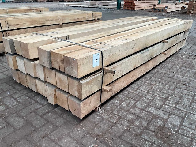 Europees eiken balken 150x150 mm (20x) - afbeelding 1 van  5