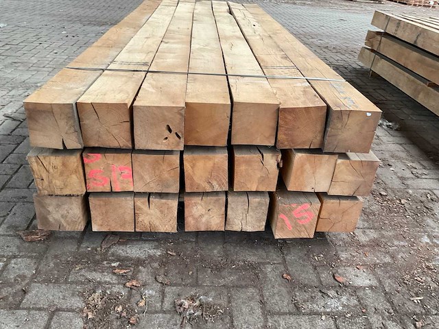 Europees eiken balken 150x150 mm (21x) - afbeelding 2 van  5