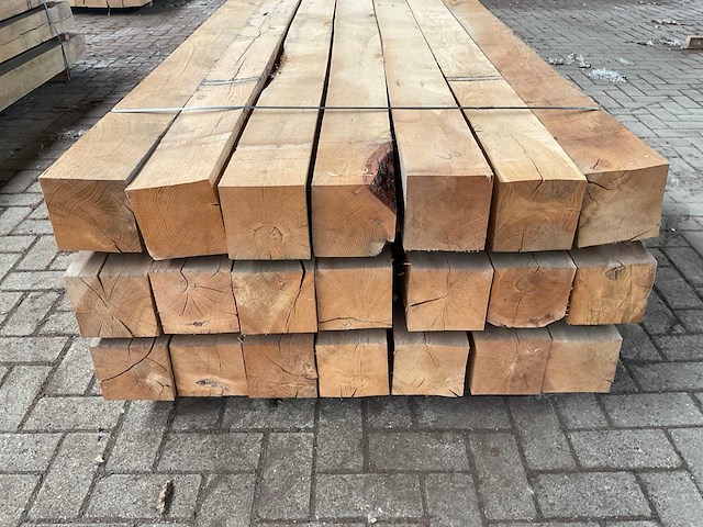 Europees eiken balken 150x150 mm (21x) - afbeelding 4 van  5