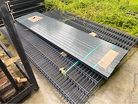 Europees fabrikaat 2d 6/5/6mm dubbelstaafmat partij omheining met palen en bevestigingen