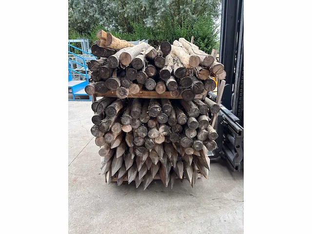 Europees fabrikaat 8-10cm partij hardhouten palen - afbeelding 2 van  4