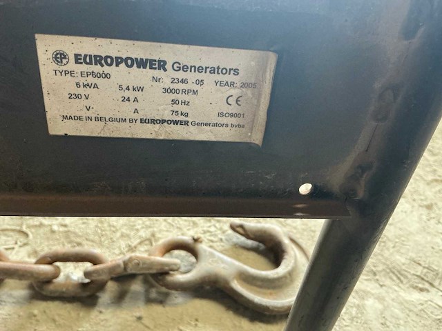 Europower ep6000 stroomgenerator - afbeelding 5 van  5