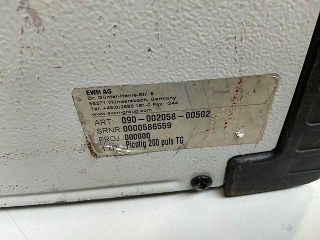 Ewm picotig 200 puls tig-lasapparaat - afbeelding 6 van  9