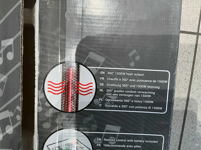 Ewt patiom elektrische patioheater met muziekspeler - afbeelding 9 van  12