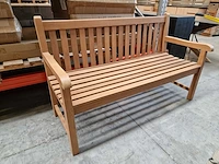 Excellence teak - teak parkbank rechte rug kd 180cm breed - ergonomische vorm