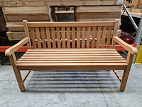 Excellence teak - teak parkbank rechte rug kd 180cm breed - ergonomische vorm - afbeelding 2 van  5