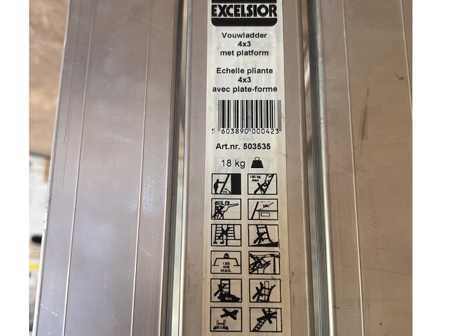 Excelsior allumimium vouwladder - afbeelding 2 van  3