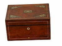Exclusieve antieke houten toiletkist / toiletdoos... - afbeelding 2 van  4