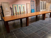 Exclusieve tafel afrikaans bubinga hout, massief blad en poten - afbeelding 4 van  6