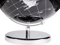 Exerz 25 cm wereldbol - engelse kaart - educatieve/geografische/moderne desktop decoratie - met een metalen voet - metallic zwart - diameter: (25 cm) - afbeelding 3 van  4