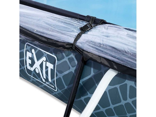 Exit stenen zwembad 300x200x65cm met filterpomp en koepel - grijs - afbeelding 8 van  8