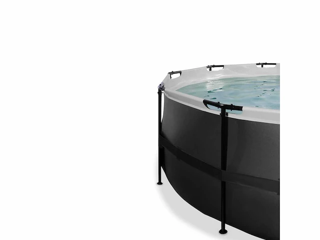 Exit zwart leren zwembad ø427x122cm met zandfilterpomp en koepel - zwart - afbeelding 6 van  6