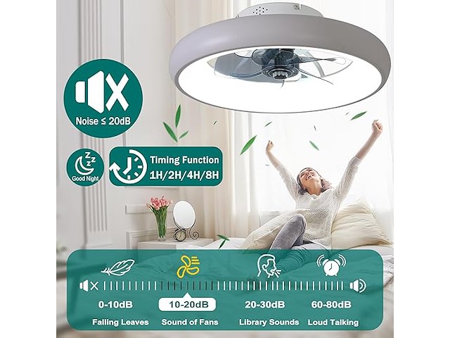 Exlafi plafondventilator met lamp (48 cm) - afbeelding 3 van  8