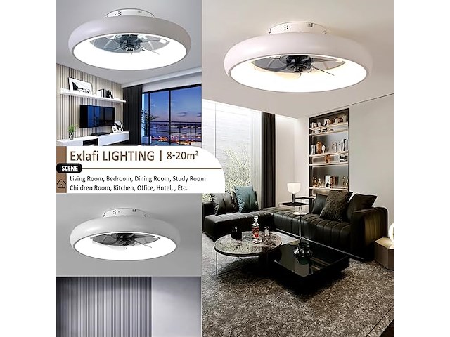 Exlafi plafondventilator met lamp (48 cm) - afbeelding 5 van  8